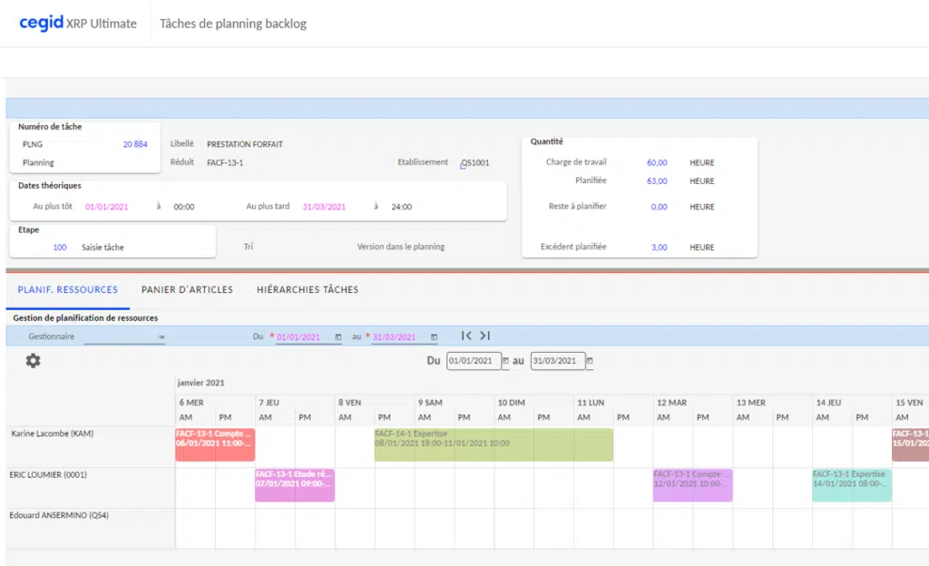 Projets et affaires - Cegid XRP Ultimate