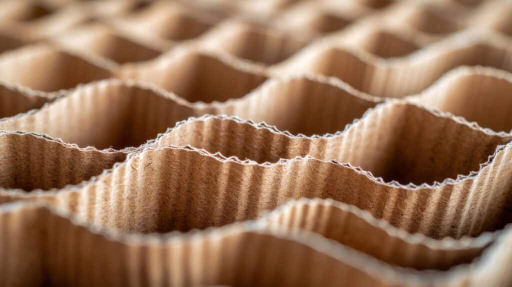 photo zoomée sur un carton ondulé comme les produits fabriqués par la Cartonnerie Gondardennes